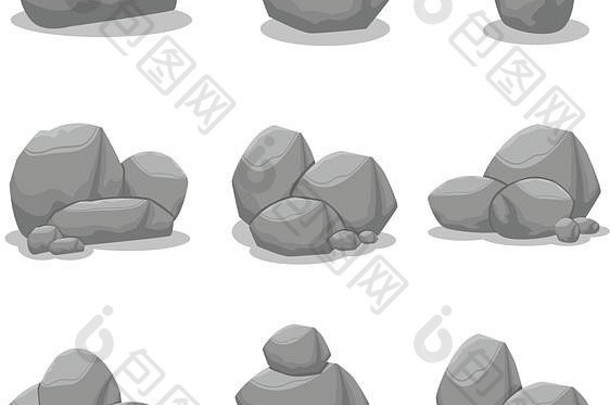 岩石集收集股票涂鸦