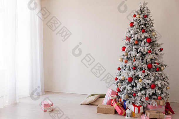 圣诞节背景圣诞节树一年礼物装饰装饰假期冬天