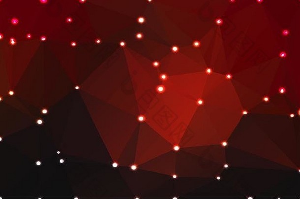 红棕色黑色抽象低多边形几何背景，带散焦光