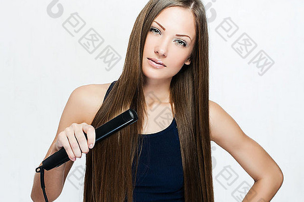 女人长头发使样式头发