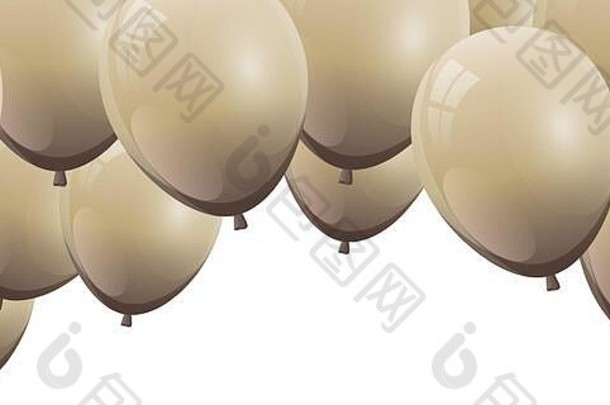 气球氦白色孤立图标