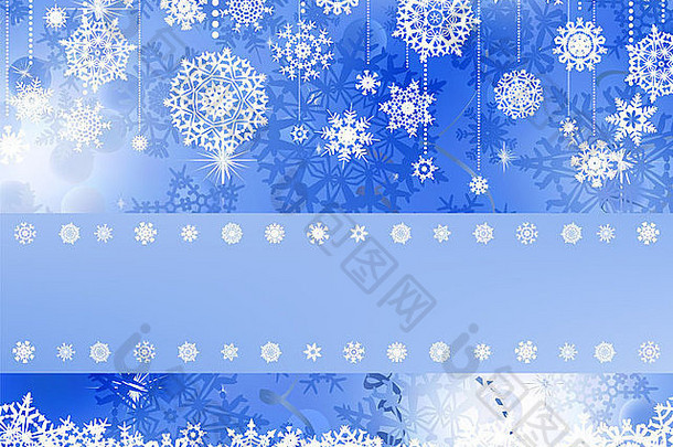 蓝色的圣诞节背景圣诞节雪花