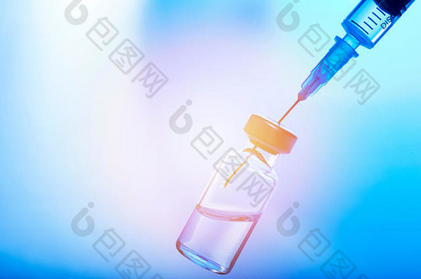 医学概念疫苗瓶剂量流感疫苗针头注射器