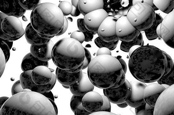 三维球体的抽象背景。三维渲染