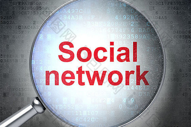 社交媒体概念：带光学玻璃的社交网络