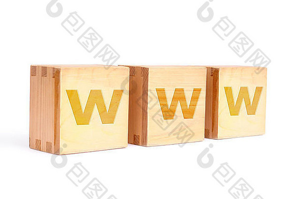 木信块拼写WWW白色背景
