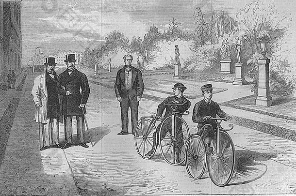 1869年，巴黎皇帝和王子在杜伊勒里花园。图文并茂的伦敦新闻