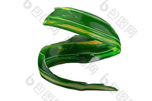 绿色石油油漆中风流动空气旋转运动插图