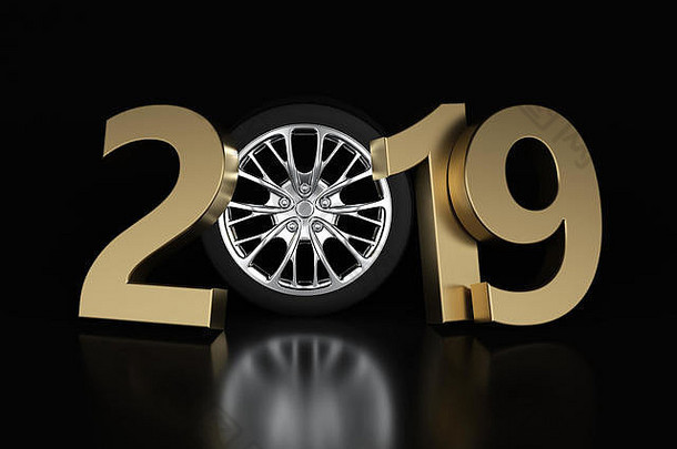 2019新年车轮-3D渲染图像