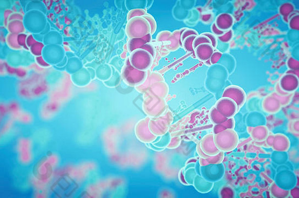 太太字符串软蓝色的背景医疗研究基因工程生物技术概念