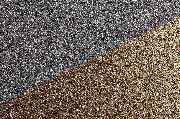 详细的纹理闪闪发光的银黄金灰尘表面圣诞节