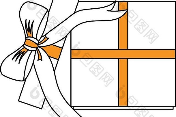 礼物盒子丝带弓图标图像