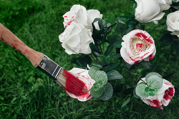 白色玫瑰画笔