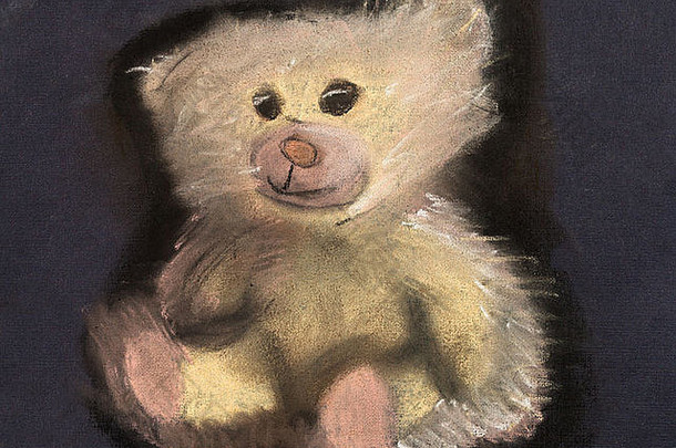 儿童绘画-小毛绒玩具熊