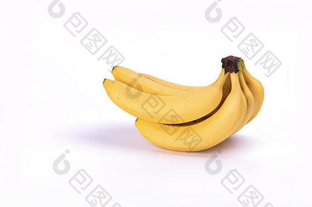 在白色背景上隔离的一束<strong>香蕉</strong>。闭合