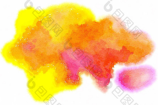 彩色水彩手绘艺术插图：抽象艺术背景（高分辨率2D CG插图）
