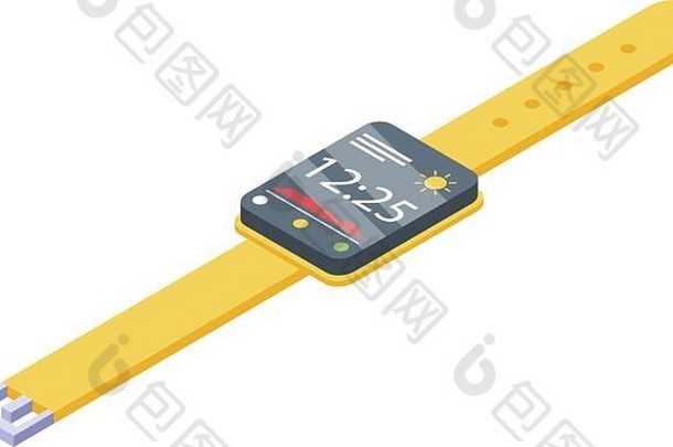 存储smartwatch信息图标，等轴测样式