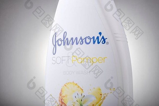 约翰逊身体洗孤立的梯度背景生产美国约翰逊约翰逊公司成立