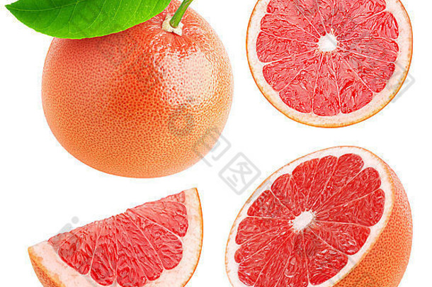 减少葡萄柚集合孤立的白色剪裁路径