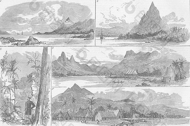 1885年，加洛林群岛有争议的领土。图形