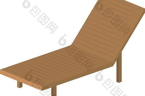 海滩椅子孤立的图标设计