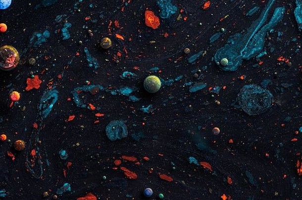 令人惊异的多彩色的泡沫油漆石油表面