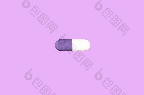 深浅不一的医疗胶囊孤立的粉红色的背景平躺复制空间医疗药丸概念