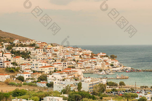 巴特西村安德罗斯岛岛希腊全景视图