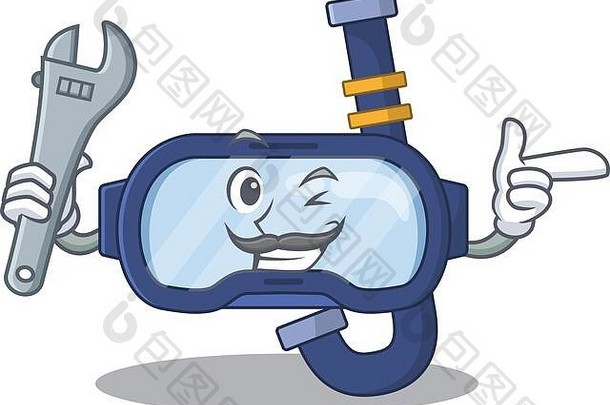 潜水眼镜作为机械师的漫画设计理念