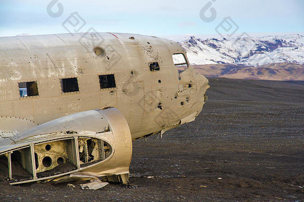美国海军道格拉斯超级DC-3飞机失事冰岛特写