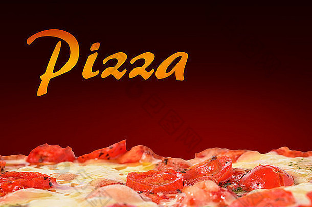 披萨马苏里拉奶酪樱桃西红柿披萨写