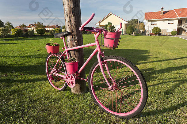 自行车装饰花村novellana阿斯图里亚斯西班牙自行车装饰花分布式拖