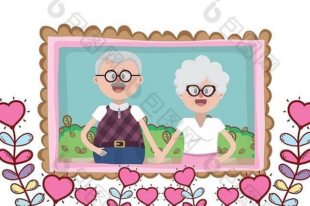 爷爷奶奶可爱的夫妇