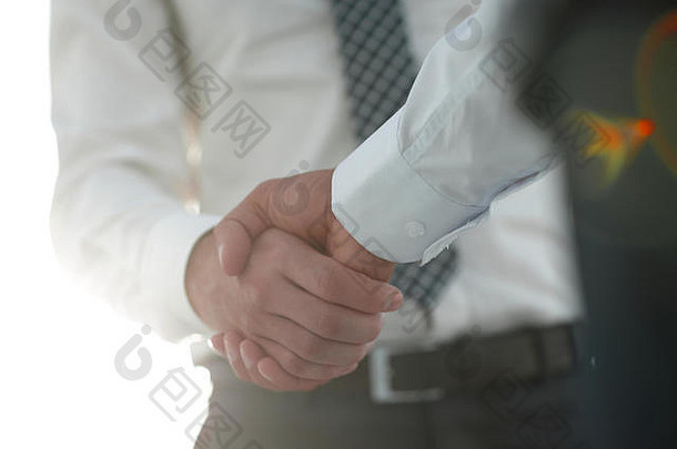 商务握手和商务人士。商业概念。