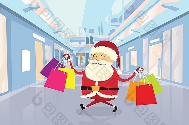圣诞老人快乐购物购物购物购物购物中心圣诞假期