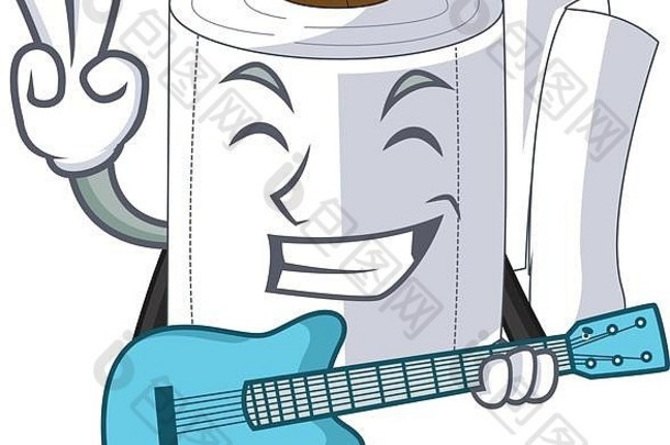 吉祥物形状的吉他卫生纸