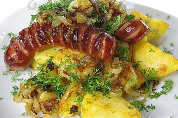 土豆和莳萝肉肠