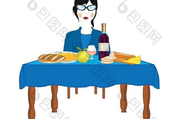 餐桌上的女人