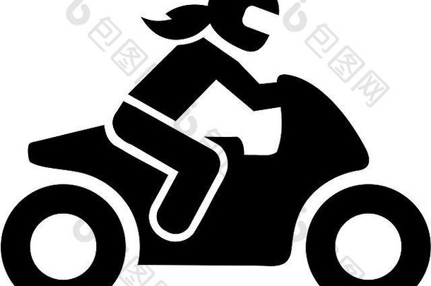 摩托车女人司机图标
