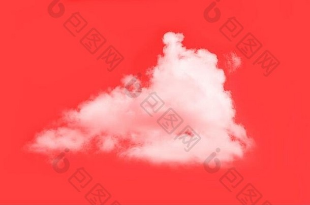 白色毛茸茸的云红色的背景白色云天气最小的概念