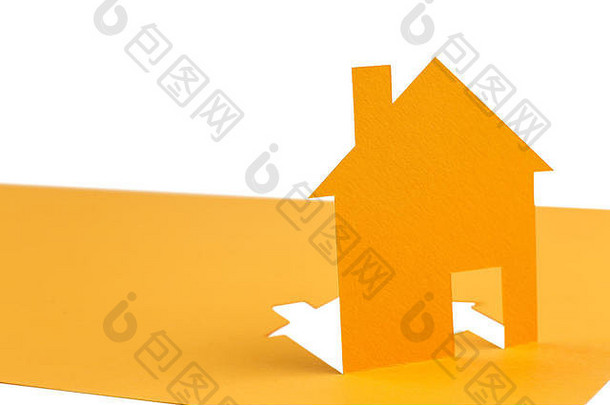 橙色房子减少纸
