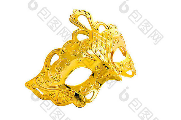 金色狂欢节面具的美丽形象