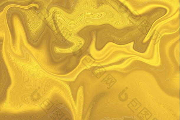 液体黑暗黄金大理石背景大理石花纹纹理设计摘要金背景股票石油绘画风格水彩手画