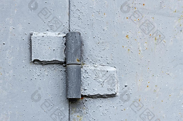 金属铰链焊接钢盘子画光灰色的颜色特写镜头