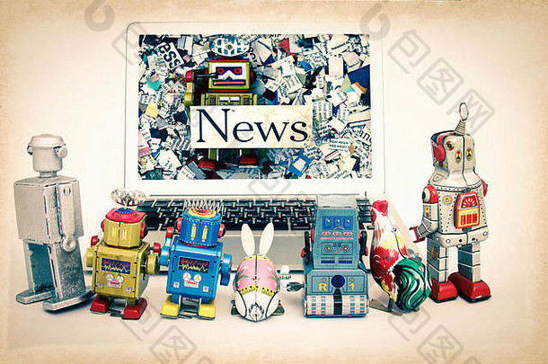 老式机器人看假新闻