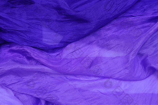 蓝色和紫色丝绸雪纺褶皱背景