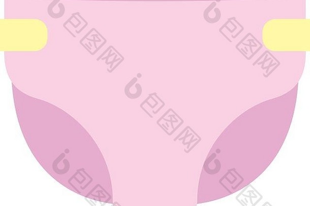 可爱的婴儿尿布粉红色的图标