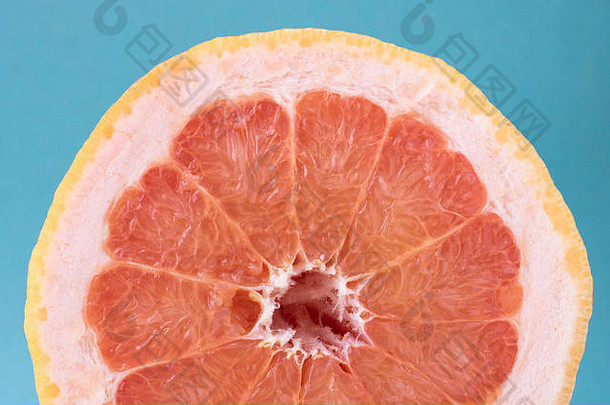 多汁的红色的葡萄柚减少半段一边健康的早餐<strong>零食</strong>时间有机柑橘<strong>类</strong>水果