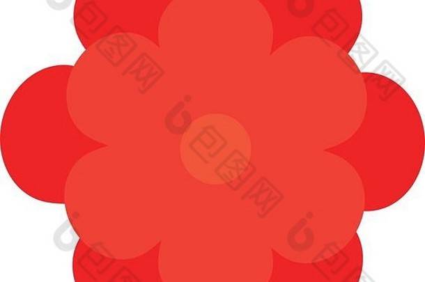可爱的花朵红色隔离图标