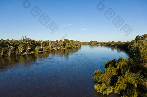 低高度空中穆雷河运行洪水水平温特沃斯新南威尔士州澳大利亚